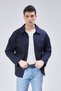 Men's Navy Blue Cotton Seasonal Coat