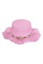 Kitti 6-10 Years Old Girl's Straw Fedora Hat with Charm Accessory - 2