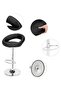 Set of 2 Round Soft Cushion Adjustable Height Bar stools Black - 4