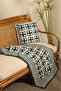 Green and White Hand Knitted Blanket & Pillow Set - 3