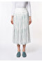 Premium Wide Corset Pleated Digital Print Crinkled Chiffon Midi Skirt (85CM) Length - 2