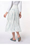 Premium Wide Corset Pleated Digital Print Crinkled Chiffon Midi Skirt (85CM) Length - 4