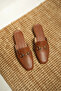 Sangi Taba Buckle Detailed Women's Slippers - 3