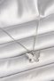 316L Steel Silver Color Chain Zircon Stone White Enamel Model Women's Necklace