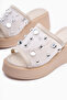 Ylva Nud Mesh Wedge Heeled Women's Slippers - 5
