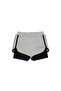 Grey-Black Two Thread Ribbed Waist Girl's Shorts - 3