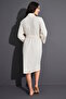 Niki Velvet Bamboo Cotton Dressing Gown with Lace Flowers - 4