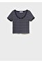Striped Cotton T-Shirt with Low-Cut Collar - 3