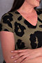 Women's Plus Size Khaki, V-Neck Print Dress 65N38954 - 5
