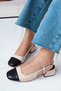 Balance Mascaret Detailed Open Back Square Toe Helmet Women's Mary Jane Short Block Heeled Shoes