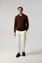 Polo Neck Buttoned Brown Cotton Knitwear 9054-04 - 3