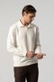 Polo Neck Buttoned Off-White Cotton Knitwear 9054-03