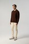 Polo Neck Buttoned Brown Cotton Knitwear 9054-04 - 4