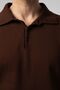 Polo Neck Buttoned Brown Cotton Knitwear 9054-04 - 2