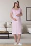 Mecit 6062 Pink Dressing Gown Nightgown Pajamas Maternity Set - 5