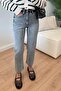 Women's Open-Cut Light Gray Trousers - 4