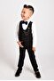 Boys' Tuxedo Suit Set with Vest and Bow Tie - 3