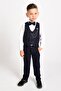 Boys' Tuxedo Suit Set with Vest and Bow Tie - 3