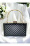 Luxury Quilted Patterned Evening Dress Bag – Patent Leather, Wedding, Engagement, Graduation |   Black - 2