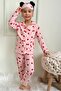 Pjkö Cherry Pattern Pink Long Sleeve Front Button Girls Pajamas Set 4-12 Years 728u-p - 2