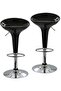Set Of 2 Glossy Adjustable Height Round Swivel Scoop Bar Chairs Low Back Black - 2