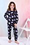 İsob Black Kuromi Patterned 100% Cotton Girls' Pajama Set 3-13 Years 41204-41403-S
