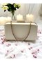 Skin Color Satin Stone Handle Women's Evening Dress Bag Wedding Engagement Graduation - 4