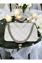 Ecru Gold Color Pearl Chain Handle Women's Evening Dress Bag Graduation Wedding Engagement - 2