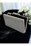 2026 Fashion Anthracite Gray Platinum Color Stone Sim Non-Shedding Sim Women's Evening Dress Bag Wedding Engagement Graduation - 3