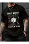 Casual Summer T-Shirt for Men - Short Sleeve, Round Neck, 100% Cotton, Black - 5