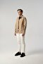 Laser Cut Seamless Bag Pocket Seasonal Thin Beige Coat 4150-05 - 2