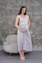 Lohussa Women's Gray Design Summer Cotton Maternity Maternity Dressing Gown, Pajama Set, Nightgown Set of 4 - 6