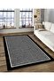 Shine M(118) Black Fringeless Non-Slip Based Digital Printed Decorative Carpet 60X100