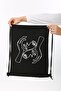 Hands on Face Printed Drawstring Black Backpack - 2