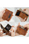 Marseille Tan Zippered Genuine Leather Wallet with Mirror Elastic Rfid Protection Men Women - 4
