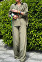 Green Striped Khaki Shirt-Suit No: 51041 - 3