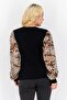Women Crew Neck Long Sleeves Animal Print Blouse, Black Combo - 4