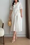 100% Cotton, Fisto, Short Sleeve, White Shirt Dress 1021 - 4