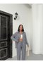 Women's Double Linen Shirt, Trousers, Top and Bottom Set - 8