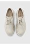 Beige Leather Women's Shoes - 5