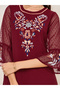 Embroidery Detail Dobby Shift Maxi Dress - 3
