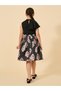 Floral Jacquard High Neck Pleated Dress - 4
