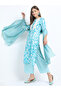 Women's Turquoise Blue Printed Kurta Set with Palazzo and Dupatta - 5