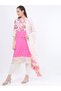 Women Pink Floral Printed Kurta Set with Palazzos & Dupatta - 2