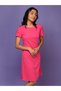 Round Neck Gathered Detail Dress - 4