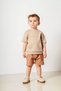 Baby Kids Brown Cotton 2-Piece Shorts Set Trend Fashion Bottom Top Set