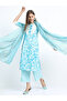 Women's Turquoise Blue Printed Kurta Set with Palazzo and Dupatta