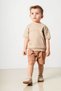 Baby Kids Brown Cotton 2-Piece Shorts Set Trend Fashion Bottom Top Set - 2