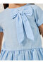 Solid Ruffled Hem Top with Bow Detail - 3