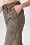 Crinkle Elastic Waist Pocket Comfortable Women's Trousers - Khaki - 7
